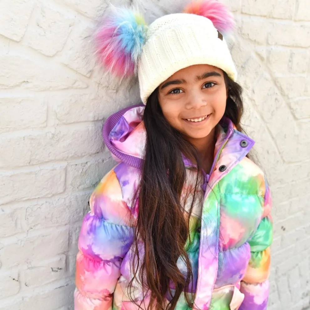 Mia Faux Fur Pom Beanie